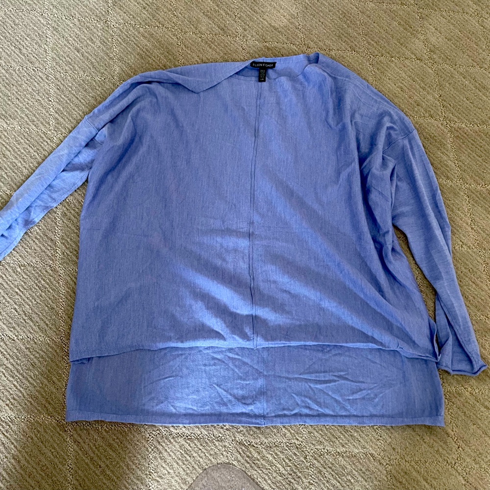 Eileen Fisher Superfine Merino Wool Pullover lightweight Sweater